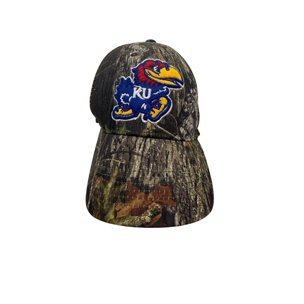 SKU3064 Captivating Headgear Kansas University KU Jayhawks Camo Cap